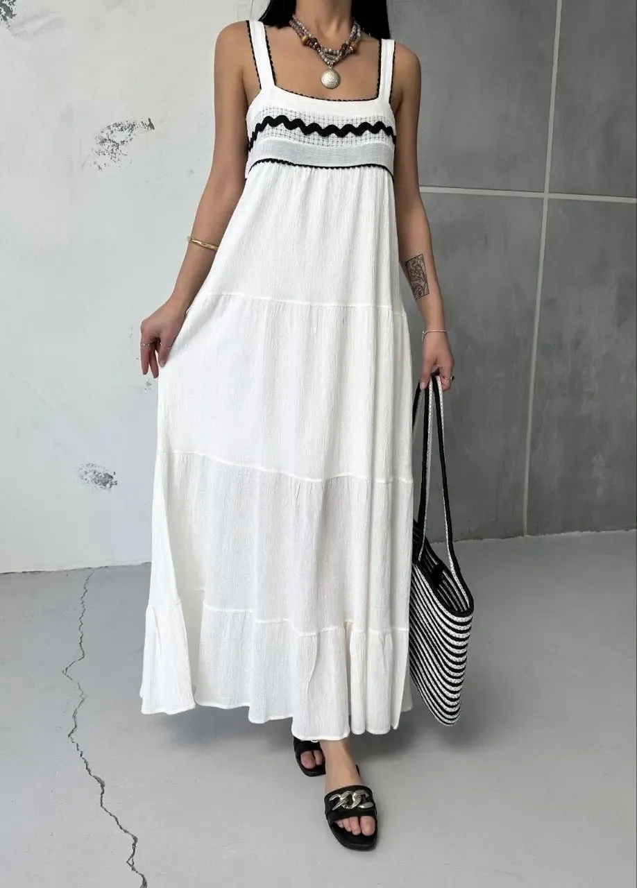 Üstü Garnili Elbise-6650-byz