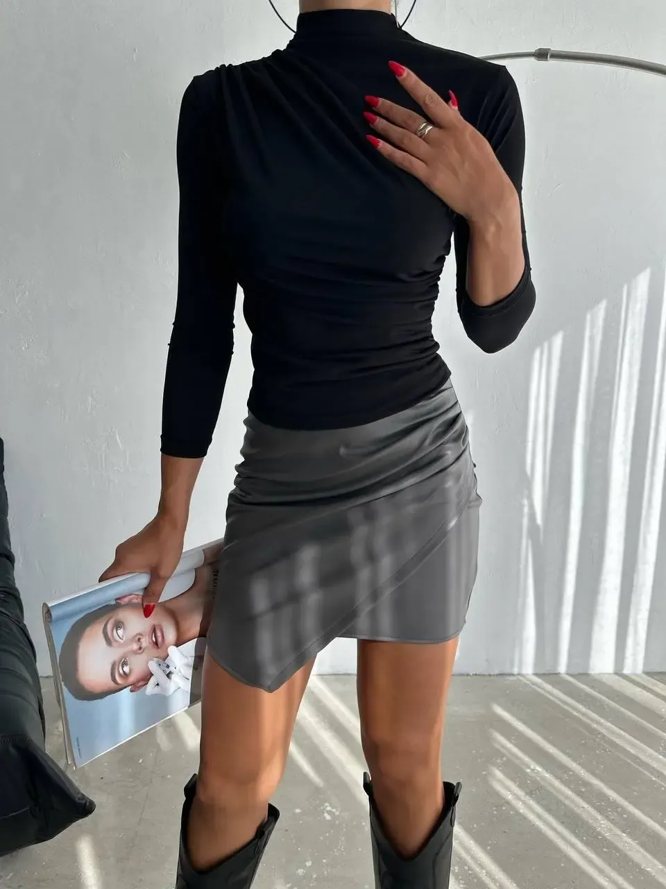 Yarım Balıkçı Siyah Sandy Bluz-2245fr-syh