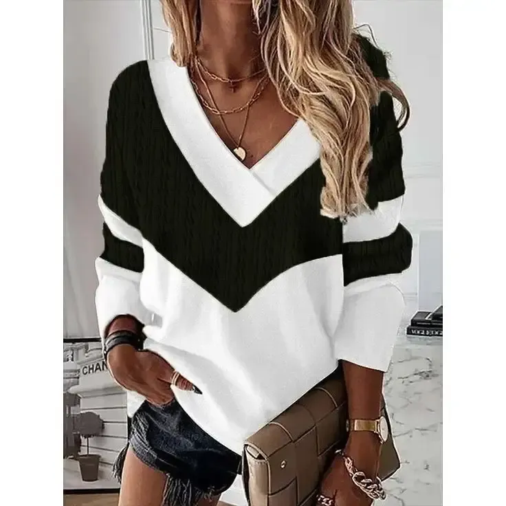 Zincir Desenli Siyah Bluz-bbl1011syh