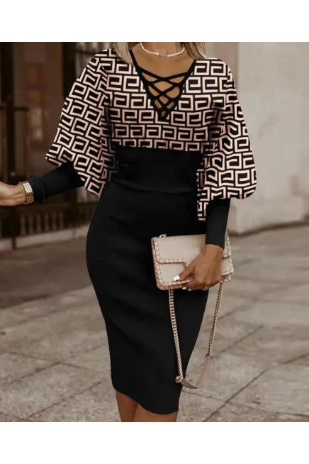 Dijital Baskı Jessica Kumaş Elbise