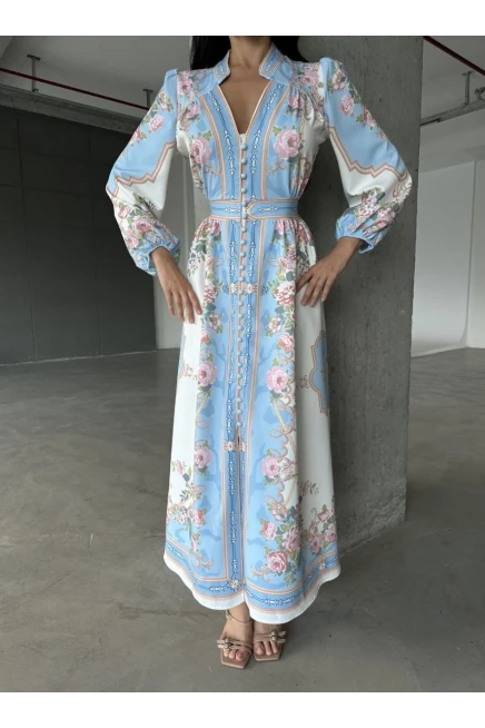 İthal Babel Kumaş Maxi Elbise