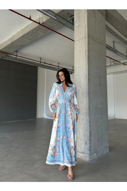 İthal Babel Kumaş Maxi Elbise