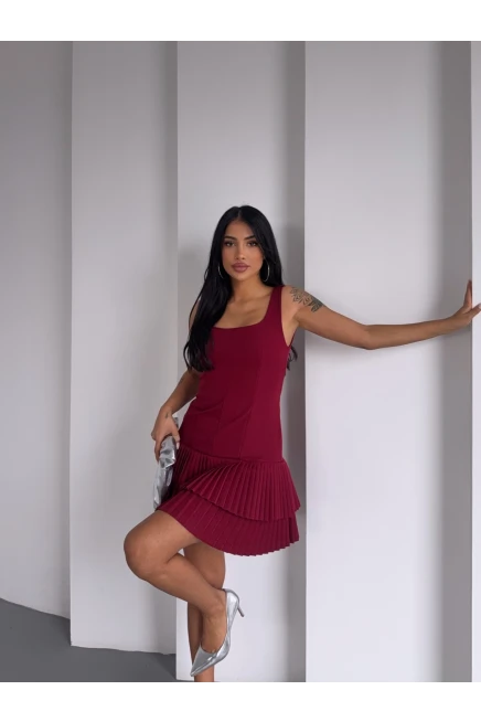 İthal Dabıl Kumaş Piliseli Z@ra@ Model Elbise ** İçi şortludur