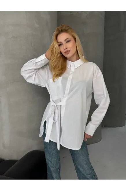 Bağlama Detay Oversize Gömlek