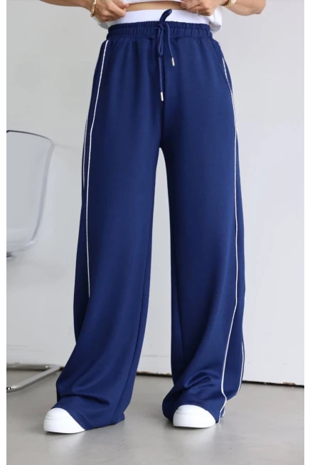 Bel Parça Detay Yanları Şeritli Modal Kumaş Eşofman Altı