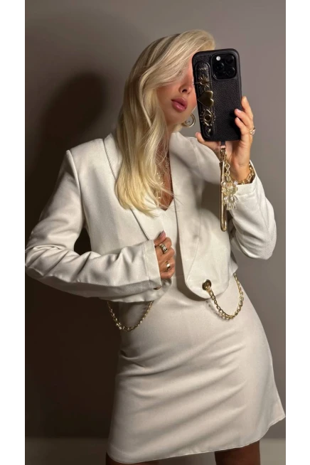 Ceketli Tasarım Elbise Takım