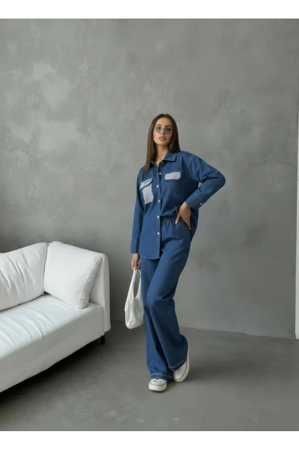 Cep Taş Detay Kot Alt Üst Takım