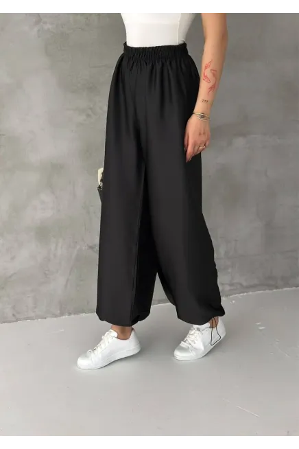 Kadın Şalvar Pantolon – Yüksek Bel Lastikli Bol Pantolon
