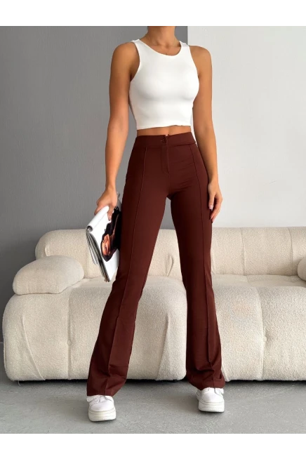 Likralı Çimalı Pantalon