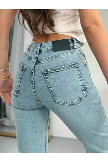 Likralı İspanyol Paça Flare Jeans