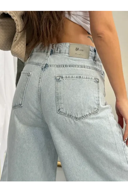 Likrasız Bermuda Jean Şort