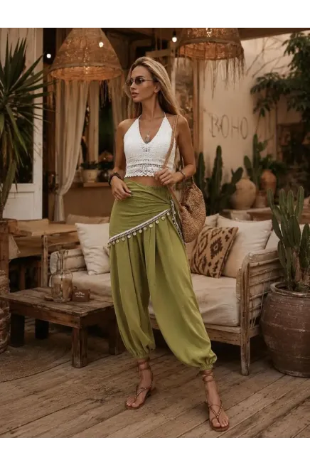 Modal Kumaş Şalvar Takım Yeşil
