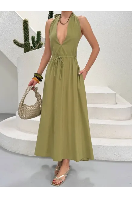 Modal Kumaş Sırt Detay Elbise