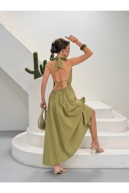 Modal Kumaş Sırt Detay Elbise