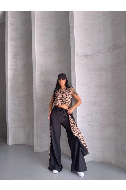 Oysh Kumaş Leopar Desen 3lü Takım