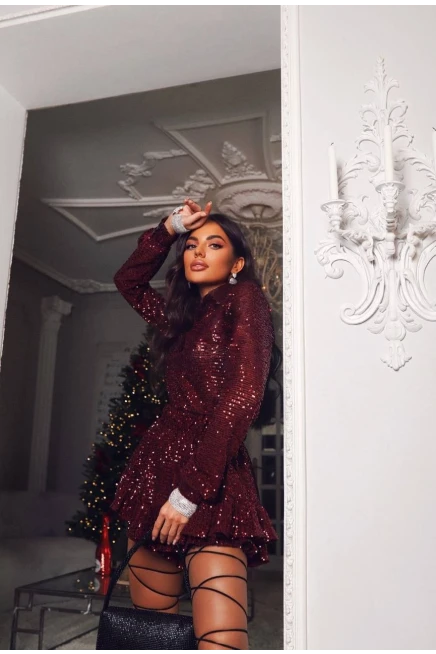 Pulpayet Likralı Kumaş Astlı Şortlu Mini Elbise