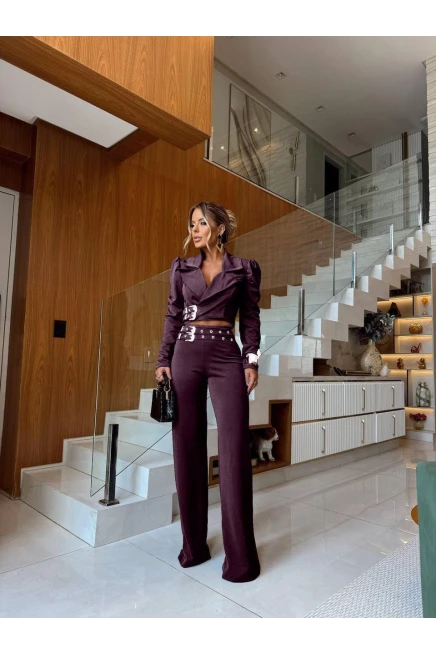 Skuba Kumaş Tokalı Vatkalı Takım Bordo