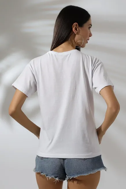 Baskılı Tül T-Shirt-cln1012-byz