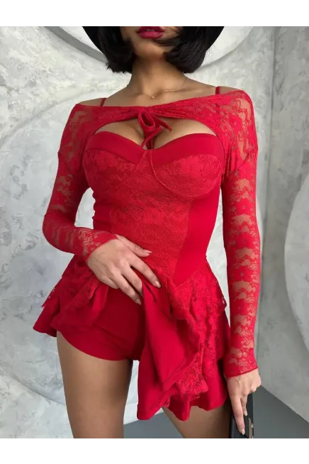 Bolero Detay İçi Şortlu Mini Elbise