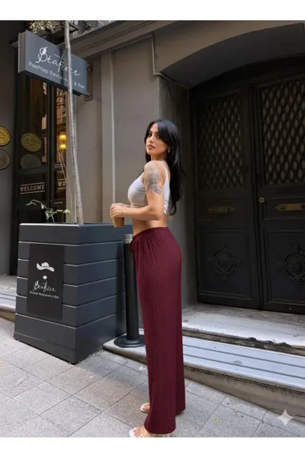 Gofre Bol Paça Pantalon Bordo-gfr1001-brd - 2