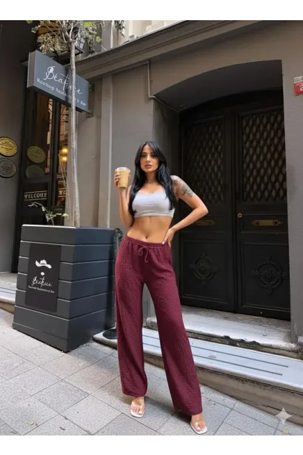 Gofre Bol Paça Pantalon Bordo-gfr1001-brd - 4