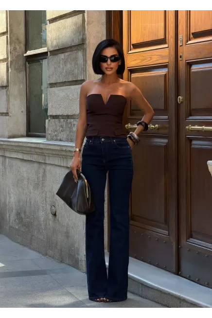 Likralı Bootcut Flare Jeans Lacivert - 3