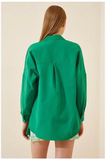 Oversize Uzun Basic Gömlek-3900gmlk-ysl