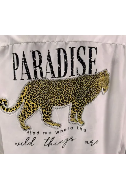 Paradise Baskılı Taşlı Gömlek