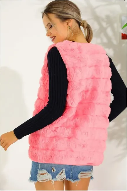 Peluş Suni Kürk Yelek-krkylk-110-pmb