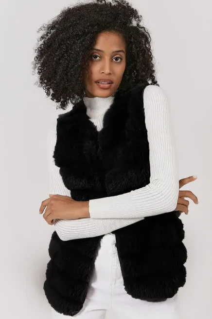 Peluş Suni Kürk Yelek-krkylk-110-syh - 2