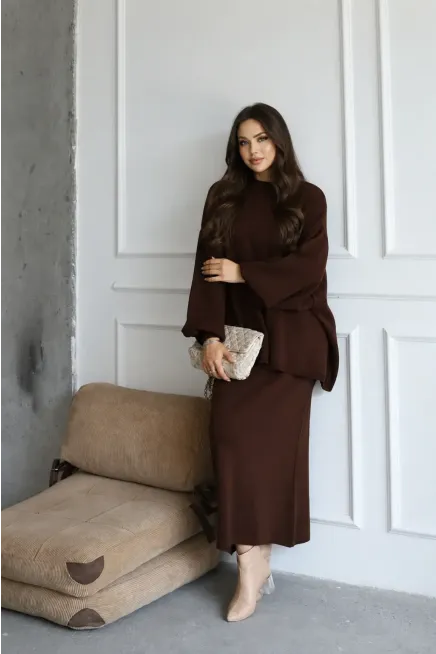 Tunik ve Etek İkili Triko Takım