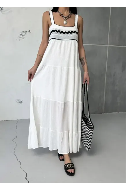 Üstü Garnili Elbise-6650-byz