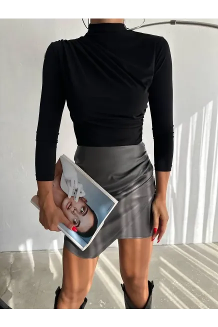 Yarım Balıkçı Siyah Sandy Bluz-2245fr-syh