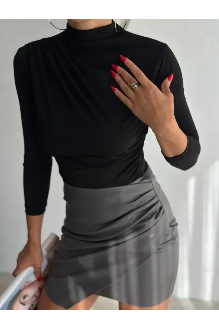 Yarım Balıkçı Siyah Sandy Bluz-2245fr-syh