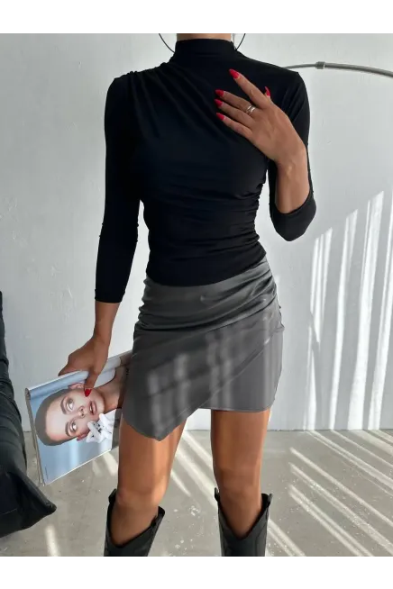 Yarım Balıkçı Siyah Sandy Bluz-2245fr-syh