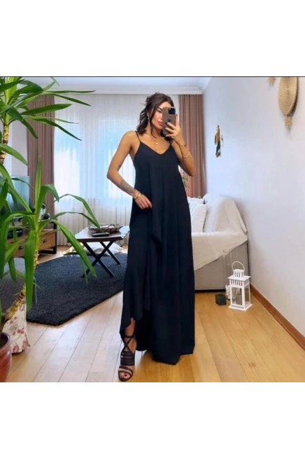 Süprem Kumaş Dijital Baskılı  Askılı Elbise