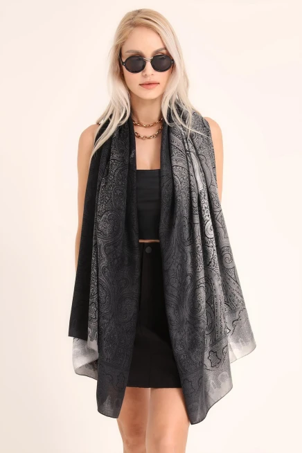 11189 Etro Desenli Siyah Şal
