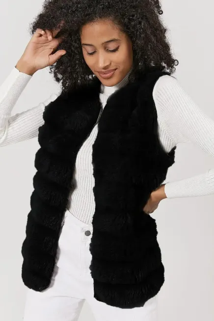 Peluş Suni Kürk Yelek-krkylk-110-syh