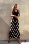 Micro Kumaş Fırfırlı Elbise