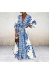 Desenli  Mikro Kumaş Maxi  Kimono & Elbise