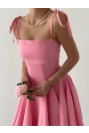 Askılı Mini Elbise Pembe