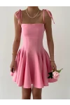 Askılı Mini Elbise Pembe