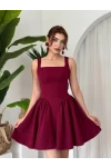 Fiyonk Detaylı Elbise Bordo