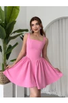 Fiyonk Detaylı Elbise Pembe