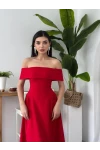 Stars Straplez Elbise Kırmızı